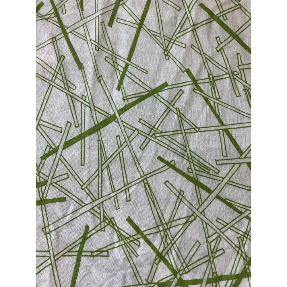 IKEA Plockar Duvet Cover Full Queen‎ Green Ivory Geometric Line Pattern 81x81